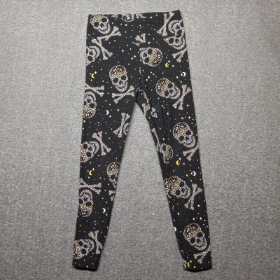 No Boundaries - Leggings - SIZE S WOMENS - Black, skulls, stars, yellow